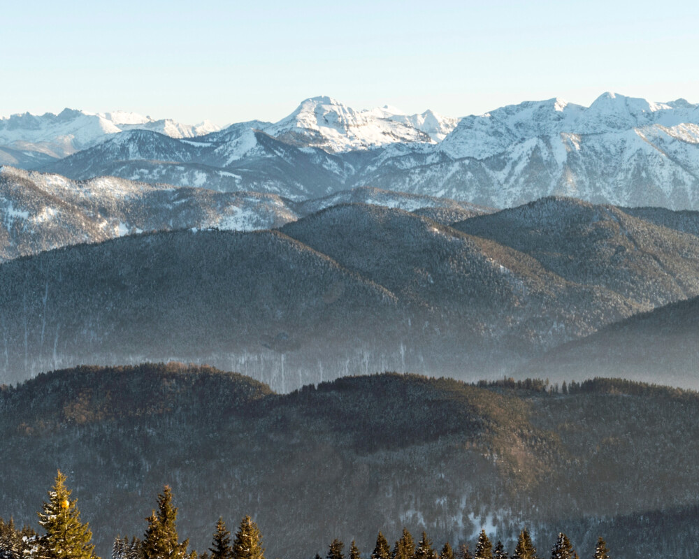 Aussicht vom Brauneck auf das Karwendelgebirge