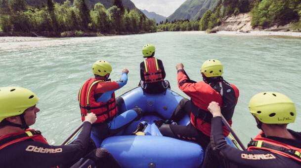 Tourismus Lenggries, Foto: Montevia, Rafting auf der Isar mit Montevia Rafting auf der Isar mit Montevia