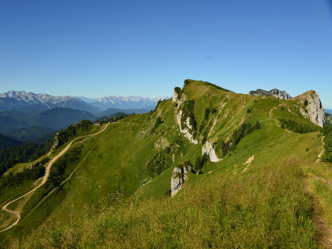 Großer Höhenweg am Brauneck mit Panoramablick