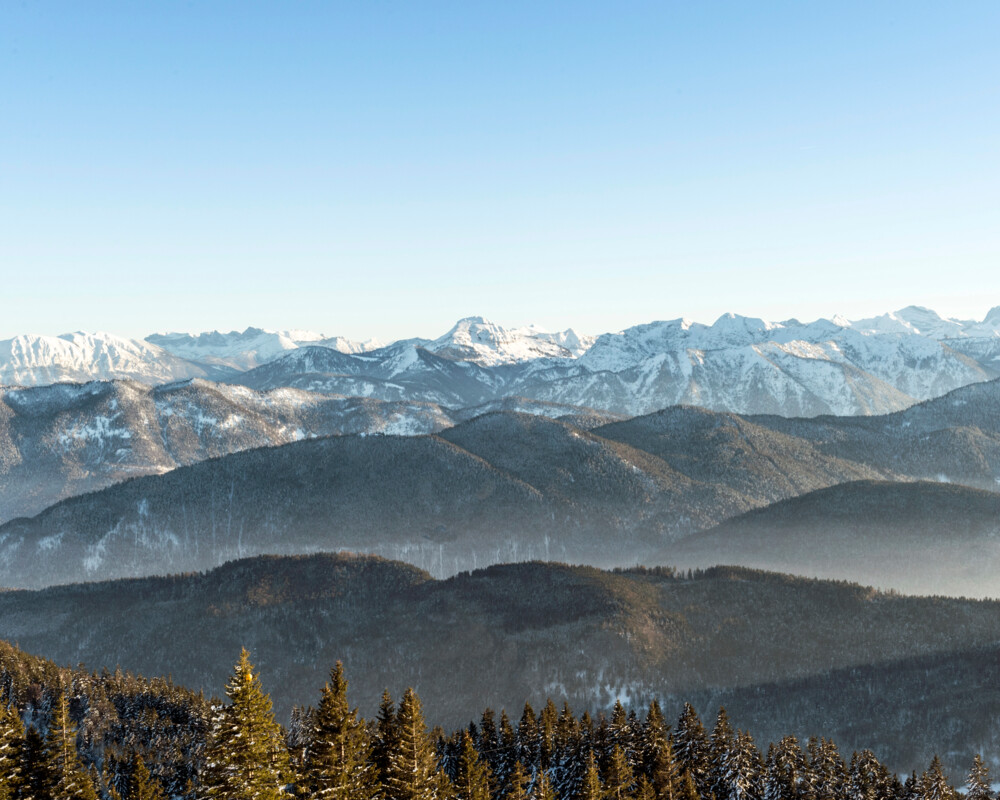 Aussicht vom Brauneck auf das Karwendelgebirge