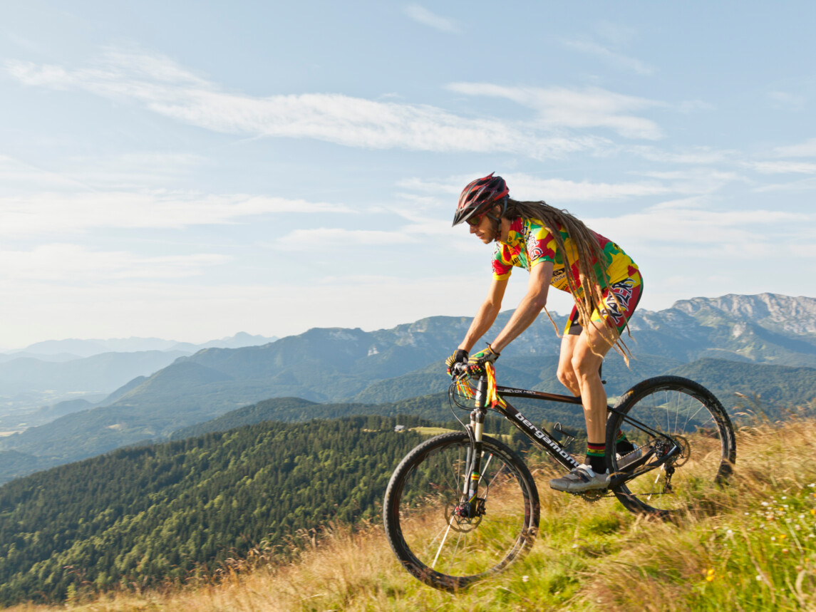 Radl Rasti beim Mountainbiken in Lenggries