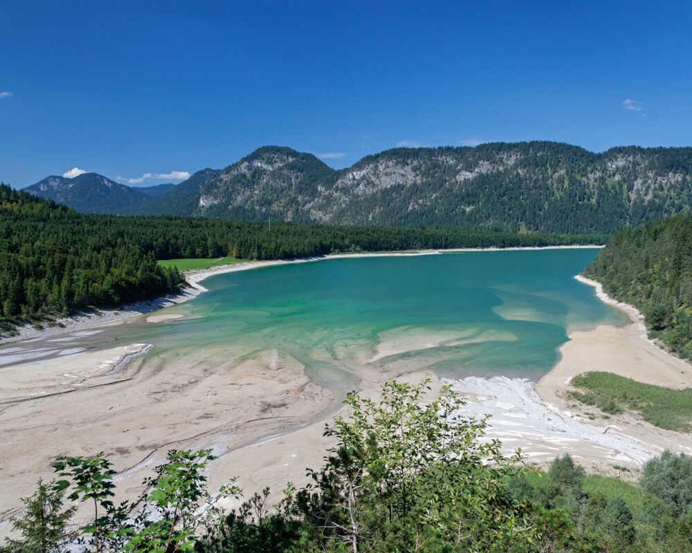 Mündung der Isar in den Sylvensteinsee