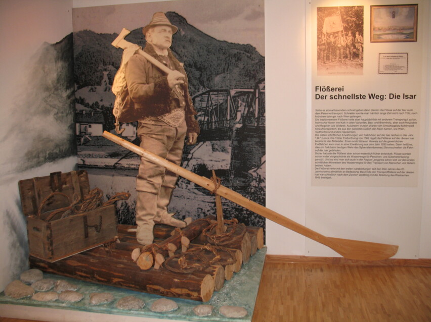 Ein Floßmodell im Heimatmuseum Lenggries